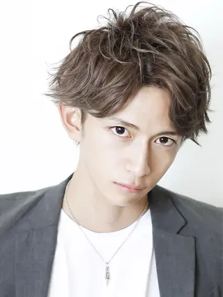 ショート カラー メンズ メンズカットパーマ 特化ヒロヤのヘアスタイル