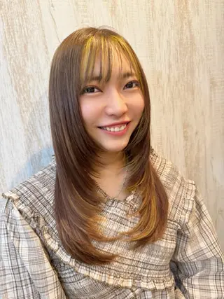 カラー ロング 個室型美容室san 都賀店のヘアスタイル