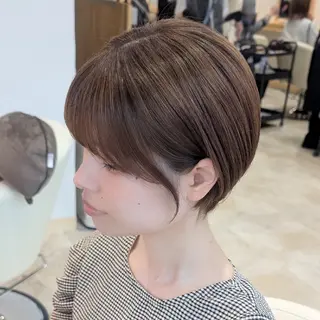 ショート 彩桜/艶カラー/ ショート/顔周りෆのヘアスタイル