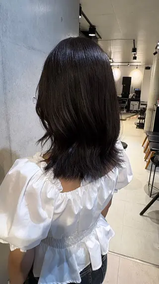 セミロング カラー パーマ レイヤー/グレージュ 赤み消し/コウスケのヘアスタイル