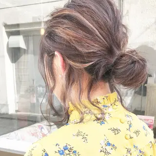 ミディアム カラー ヘアアレンジ Mariana/ 鶴原-ハイライトのヘアスタイル