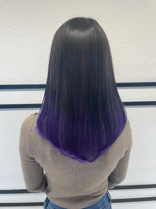 セミロング カラー 小顔カット✨ 透明感カラーのヘアスタイル