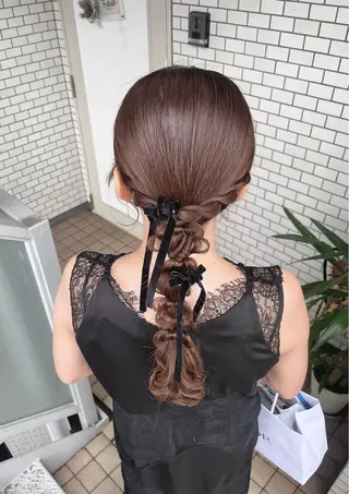 ロング ヘアアレンジ 参列♡デートゆるふわ ヘアメイク🎀みゆうのヘアスタイル
