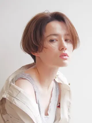 ショート 似合わせ艶髪カラー ❤️ハダユミのヘアスタイル