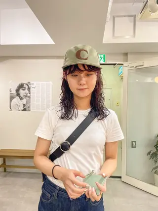 ミディアム カラー パーマ パーマ＊ 顔まわり似合わせのヘアスタイル