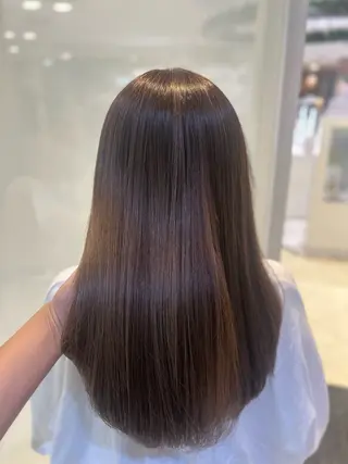 セミロング カラー 艶質改善/縮毛矯正 ササキナツミのヘアスタイル