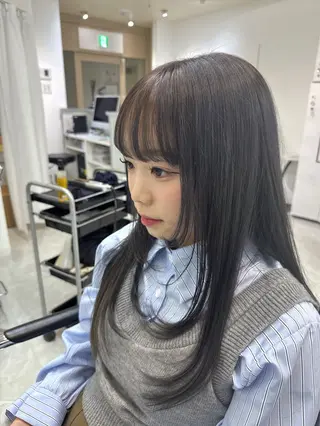 ロング カラー ブリーチなしWカラー /艶カラー✨のヘアスタイル