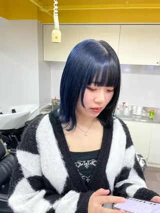 ミディアム カラー 田中   麗彩也のヘアスタイル