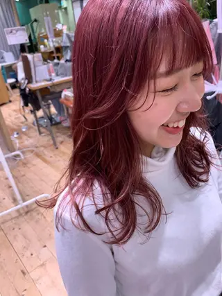 セミロング カラー yukie🌷 /暖色🍒梅田サロンのヘアスタイル