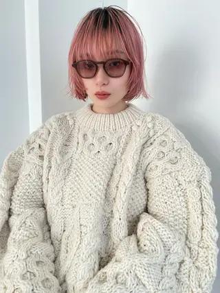 ショート カラー パーマ ヘアアレンジ レイヤー/似合わせ MADOKAのヘアスタイル