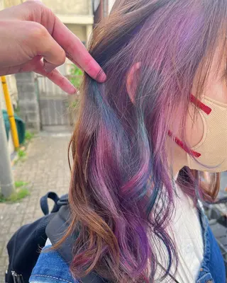 セミロング カラー 原宿サロン代表 デザインカラー伊藤卓のヘアスタイル