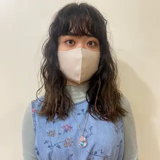 セミロング カラー パーマ Lilu しずくのヘアスタイル