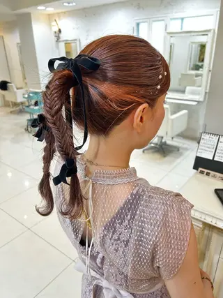 セミロング ヘアアレンジ マツエク・マツパ アイブロウ Noah's　Ark所属・透明感カラー🫧ヘア セット🫧松本菜月の眉毛・アイブロウイメージ