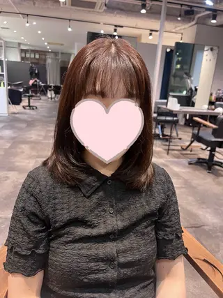 ミディアム 長谷 朋美のヘアスタイル