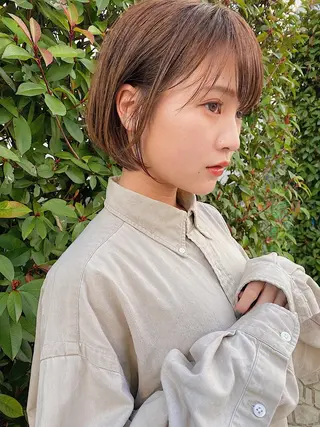 ショート カラー 【骨格診断カット】 .のヘアスタイル