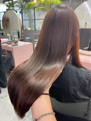 ロング パーマ/オリーブ/ 酸性ストレート/ゆなのヘアスタイル