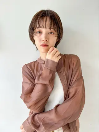 ショート パーマ/イルミナ カラー 三浦菜々子のヘアスタイル