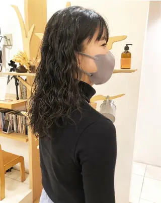 セミロング パーマ 似合わせカット🫧 /パーマRINAのヘアスタイル
