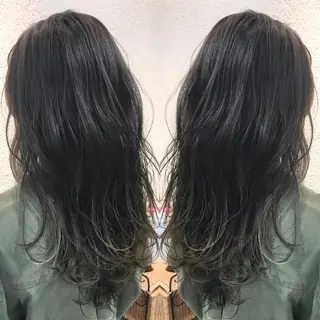 セミロング カラー シールエクステ⭐️ オオミタクヤのヘアスタイル