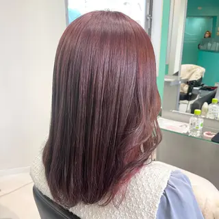 セミロング カラー Natsuki🤍 透明感×艶カラー🫧のヘアスタイル