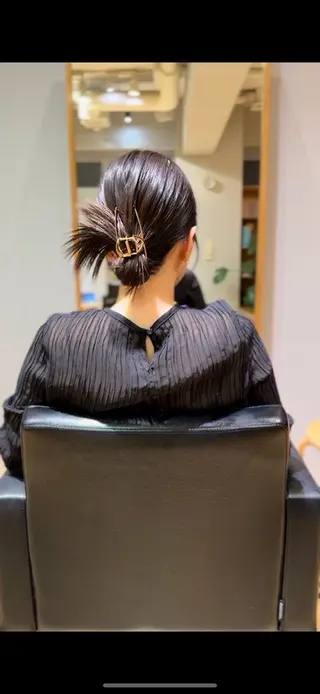 ミディアム ヘアアレンジ 【ヘアセット/美眉】 吉川玲のヘアスタイル