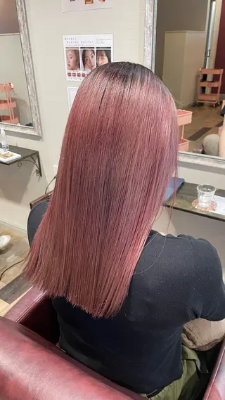 ロング なつき/ 艶カラー/縮毛矯正のヘアスタイル