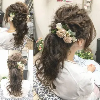 ミディアム カラー パーマ ヘアアレンジ メンズ キッズ マツエク・マツパ ネイル 角田 安のヘアスタイル