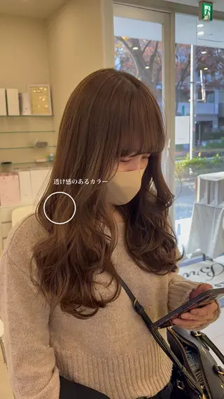 ロング 透け感カラー 顔周り/neneのヘアスタイル