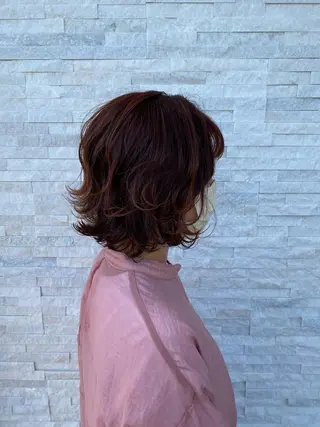 ショート カラー パーマ 美容室 ソンリエのヘアスタイル