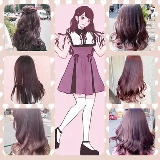 カラー SHIN/レイヤー カット×クロスパーマのヘアスタイル