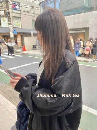 ロング カラー パーマ ヘアアレンジ シェアサロン salowin所属・✨ブリーチなし透明感 カラー🥇ユースケのヘアスタイル