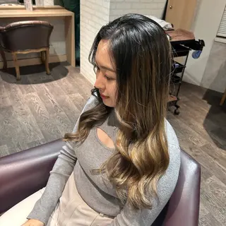 セミロング カラー ブリーチ/アレンジ/ 19歳/新宿/アリルのヘアスタイル