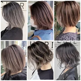カラー ショート cherie所属・バレイヤージュ/ ハイライト/大内格のヘアスタイル
