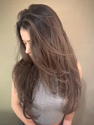 ロング カラー 💖難波レイヤー カット💖ツバサのヘアスタイル