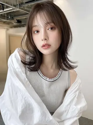 セミロング 縮毛・髪質改善🩰 mai🐰ྀི🤍のヘアスタイル