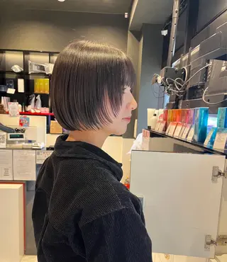 ショート ボブパーマ/ハイ トーン/KINAMIのヘアスタイル