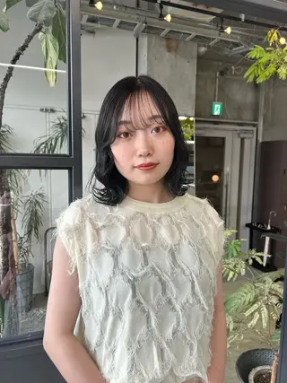 ミディアム カラー 小川真歩/パーマ /暖色オリーブのヘアスタイル