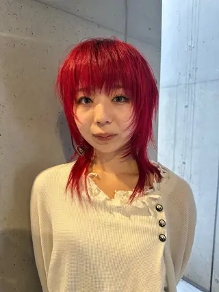 ミディアム カラー ウルフ/レイヤー🟠 山本祐輔🟠のヘアスタイル