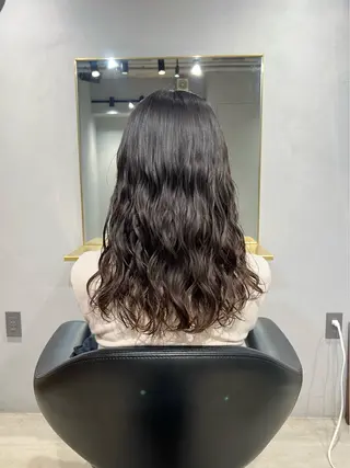 セミロング カラー パーマ akane/ボブ /オリーブ/ブラウンのヘアスタイル