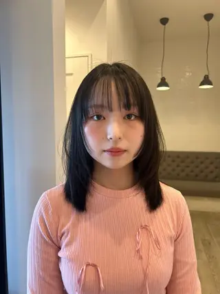 ミディアム カラー レイヤーカット/長岡 グレージュ/マユ🎀のヘアスタイル