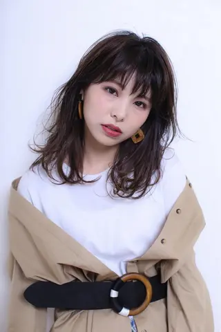 ミディアム カラー ヘアアレンジ 山北 咲子のヘアスタイル