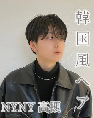 メンズ 顔周りレイヤーカット 透明感カラー達冨のヘアスタイル