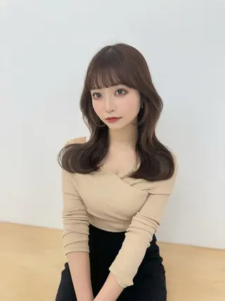 セミロング カラー COA GINZA 空也/前髪/顔まわりのヘアスタイル