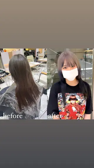 セミロング カラー 🥇メンズパーマ /縮毛矯正/木村神心のヘアスタイル