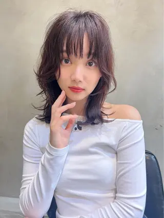 ミディアム カラー メンズ🙆 レディース美髪✨のヘアスタイル