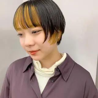 ショート カラー パーマ/ボブ/ レイヤー/豊浦翔太のヘアスタイル