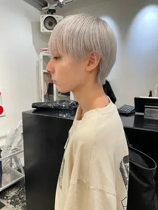 ショート カラー ヘアアレンジ メンズ 艶ハイトーン/ヘア アレンジAYAKAのヘアスタイル