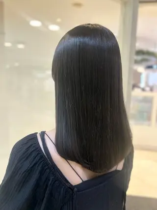 ミディアム パーマ 艶質改善/縮毛矯正 ササキナツミのヘアスタイル