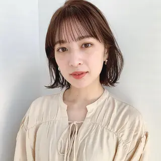 ミディアム カラー 🌱小顔ヘア/ボブ ミディアム/双葉🌱のヘアスタイル