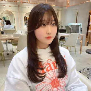 セミロング カラー レイヤー/韓国ヘア 縮毛矯正🫧鈴木颯のヘアスタイル